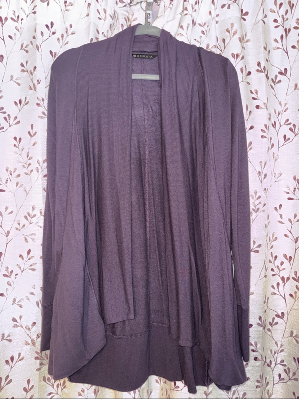 Athleta Women's Plum Draped Open-Front Cardigan